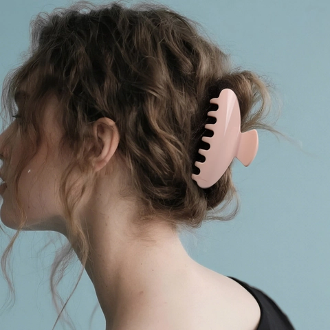 Pince à Cheveux Demi-Ronde en PC de Style Coréen Brillant pour Femmes Élégante Pince Requin Accessoires de Cheveux Minimalistes