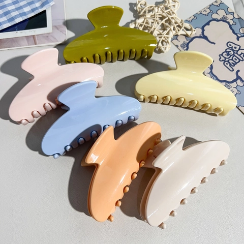 Pince à Cheveux Demi-Ronde en PC de Style Coréen Brillant pour Femmes Élégante Pince Requin Accessoires de Cheveux Minimalistes