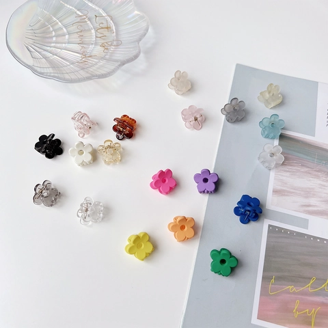 Koreanischer Stil Mini Blumen Haarklammer Für Damen Mädchen Kleine Acryl Blumen Haarnadeln Matte Transparente Haarschmuck