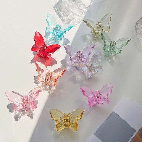 Transparente Irisierende Schmetterling Haarklammer Große Acryl Harz Haarspange Koreanischer Stil Shark Clip Für Damen Haarstyling
