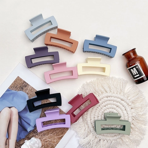 Pinza per Capelli Rettangolare Opaca Minimalista Coreana Pinza a Squalo Cava Smerigliata Accessori per Capelli da Donna Quotidiani
