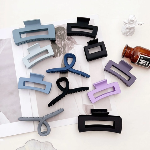 Pinza per Capelli Rettangolare Opaca Minimalista Coreana Pinza a Squalo Cava Smerigliata Accessori per Capelli da Donna Quotidiani