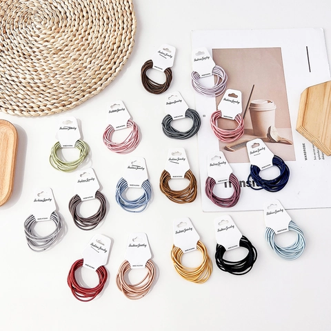 Korean Minimalist Candy Color Basic Elastic Hair Ties Hair Ropes For Women Girls Daily Hair Styling Accessories
