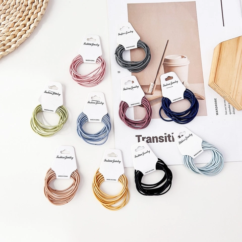 Korean Minimalist Candy Color Basic Elastic Hair Ties Hair Ropes For Women Girls Daily Hair Styling Accessories