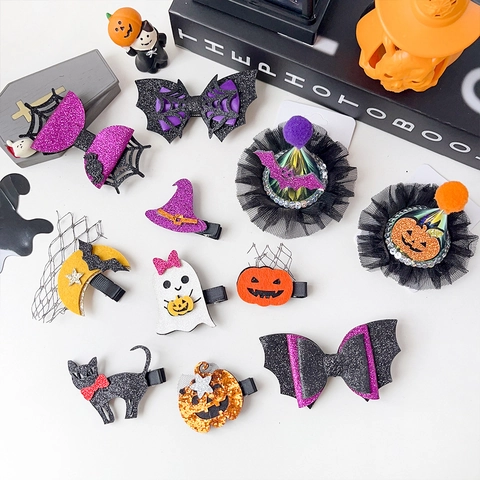 Accessori per Capelli Halloween Zucca Fantasma Pipistrello Ragno Fermagli per Capelli Creativi Divertenti Fascia per Capelli Festa Donna Bambini