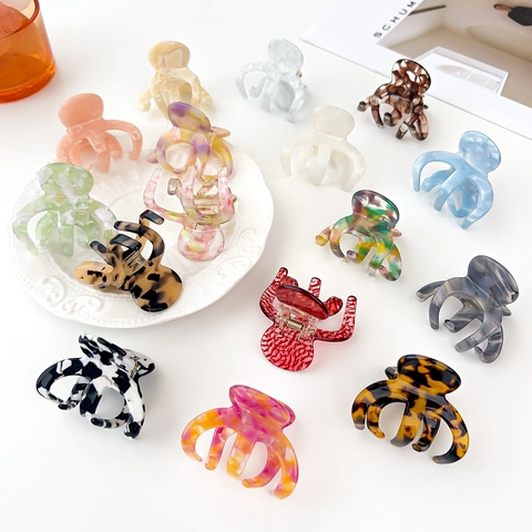 Eleganter Oktopus Acetat Haarklammer Marmormuster Schildpatt Haarklammer Für Damen Starker Halt Haarschmuck