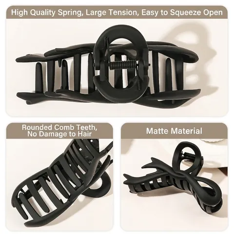 Large Matte Bow Hair Claw Clip For Women Elegant Resin Ribbon Shark Clip Non-Slip French Style Hair Accessory Daily Gift