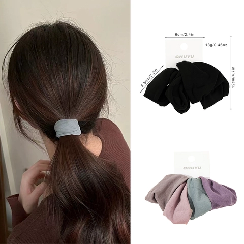 Coleteros de Tela Suave para Mujer Alta Elasticidad Color Sólido Estilo Coreano Accesorios para el Cabello Duraderos