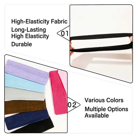 Elastic Knitted Sports Headband For Women Men Solid Color Yoga Running Sweatband Soft Ribbed Hairband Hair Accessories