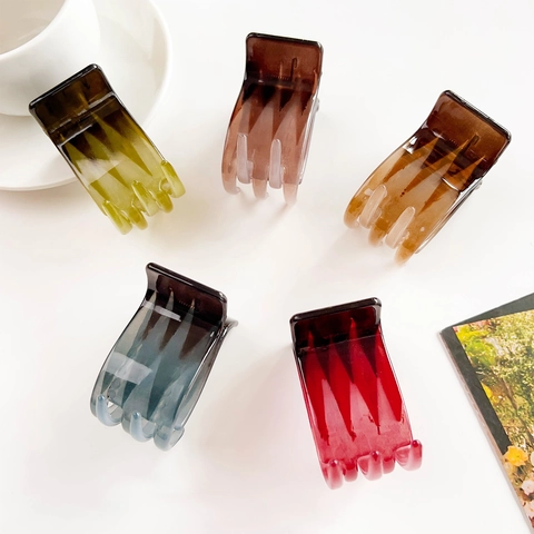 Pinza para el Pelo Mini Estilo Coreano Color Gelatina Diseño Cuadrícula Horquilla Pequeña Clip de Agarre Mate para Mujer