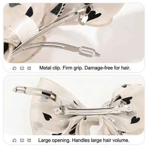 Eleganter Netzgewebe Schleife Haarclip Mesh Federclip Schmetterling Herz Druck Langem Band Haarnadel Damen Mode Kopfschmuck