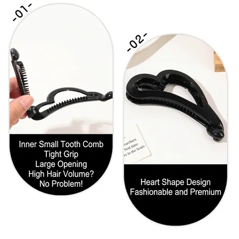 Koreanischer Stil Herzförmiger PC Bananenclip Für Damen Hoher Pferdeschwanz Haarklammer Eleganter Vertikaler Twist-Clip Haarschmuck