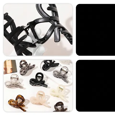 Korean Style Bow Hair Claw Clip For Women Minimalist Matte Glossy Resin Shark Clip Elegant Half Up Hair Accessory
