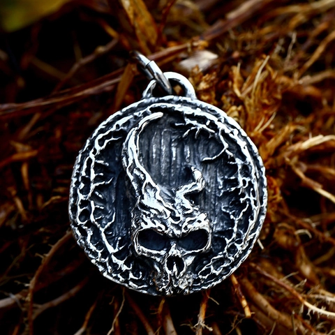 Vintage Stainless Steel Skull Pendant Gothic Skeleton Head Retro Hip Hop Style Mens Jewelry Pendant Only Without Chain