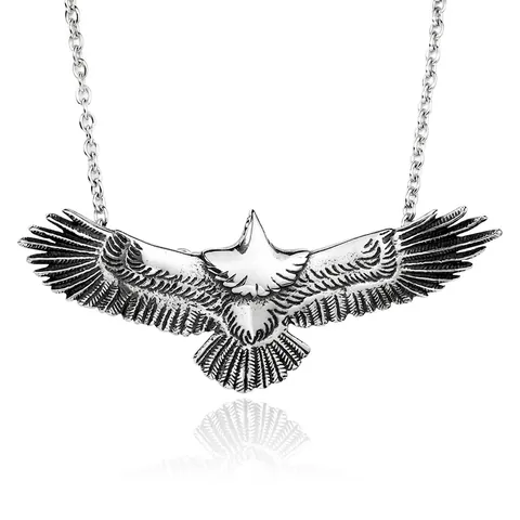 Vintage Edelstahl Adler Anhänger Für Herren Hip Hop Street Style Adler Flügel Feder Schmuck Tier Halskette Anhänger Geschenk