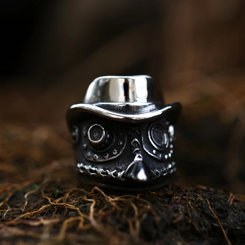 Vintage Edelstahl Pestdoktor Maske Ring Gothic Steampunk Vogelschnabel Ring Für Herren Retro Distressed Biker Schmuck