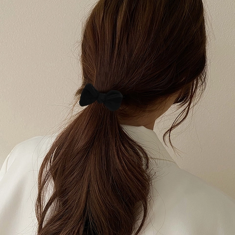 Elastische Haargummis Mit Schleife Koreanischer Stil Süße Einfarbige Haarbänder Minimalistischer Haarschmuck Für Damen Mädchen Alltag