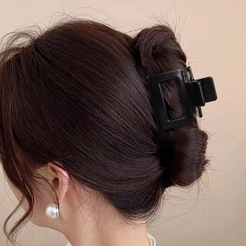 Matte Square Hollow Claw Clip For Women Korean Style Macaron Color Non-slip Hair Catch Barrette Styling Tool Accessory