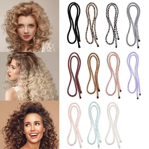 Heatless Hair Curler Satin Ribbon Hair Rollers Με Scrunchies Και Clips Για Μακριά Μαλλιά Overnight DIY Hair Styling Tools