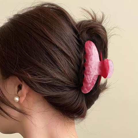 Pinza per Capelli in Acrilico con Motivo Marmo Grande Quadrata Farfalla Shark Clip per Donna Eleganti Accessori per Capelli