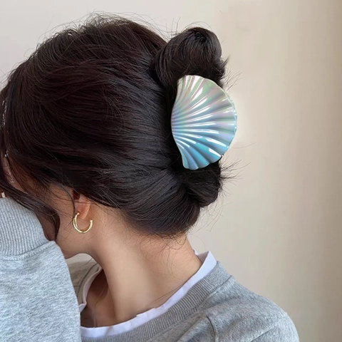 Molletta per Capelli a Conchiglia Galvanizzata Sfumata Grande Accessorio a Forma di Conchiglia Stile Vacanza per Donna