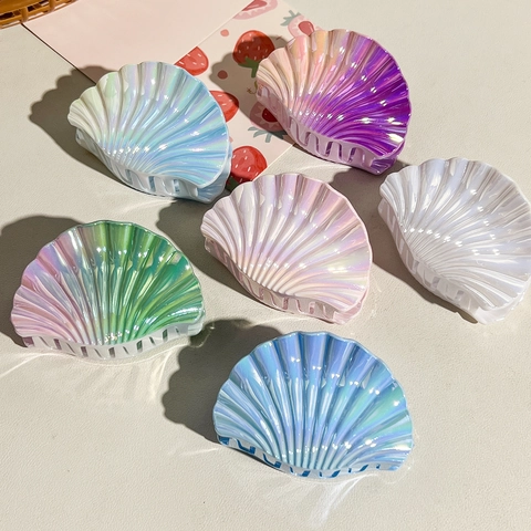 Molletta per Capelli a Conchiglia Galvanizzata Sfumata Grande Accessorio a Forma di Conchiglia Stile Vacanza per Donna