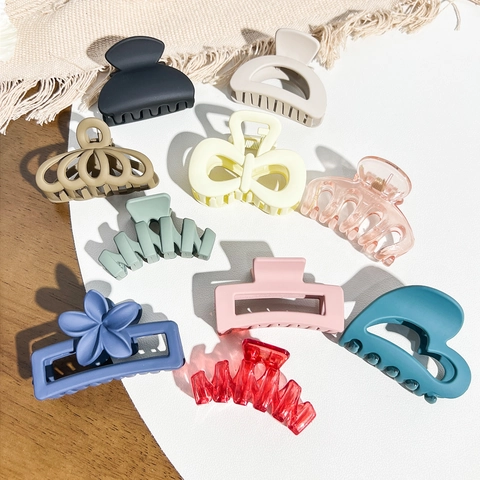Juego de Pinzas para el Cabello Color Morandi Mate Horquilla Geométrica Minimalista de Moda para Mujer Accesorios Elegantes para el Peinado