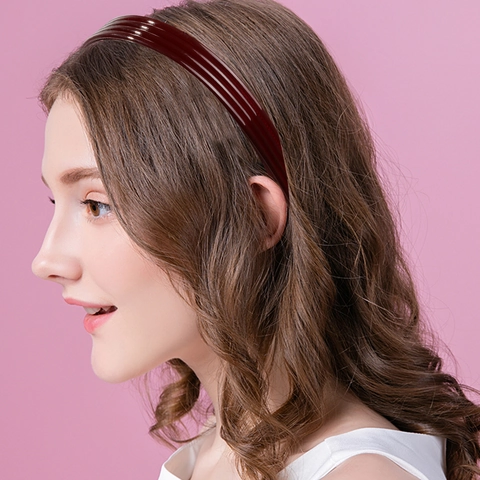 Cerchietto Per Capelli Lucido A Righe Minimalista Per Donna Antiscivolo In Resina Multistrato Accessori Per Capelli Vintage