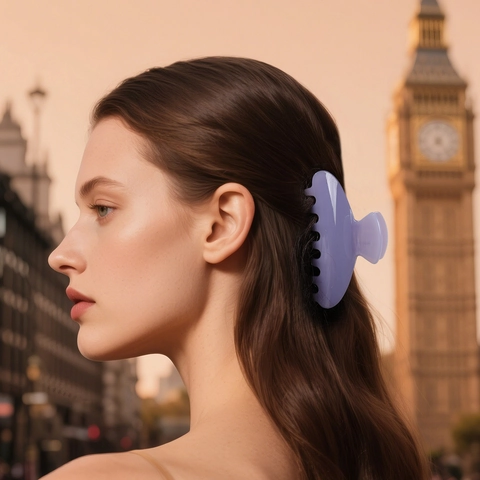 Elegante Pinza per Capelli in Policarbonato Lucido Clip Geometrica a Squalo Accessorio Moda per Capelli da Donna Quotidiano