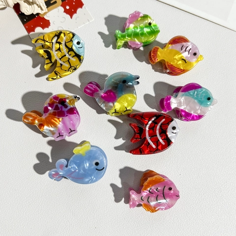 Cartoon Wal Tropischer Fisch Haarklammer Für Damen Acetat Tier Mini Haarkralle Frisch Süßer Haarschmuck