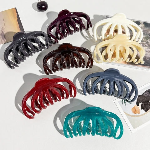 Pinza per Capelli a Artiglio di Polpo in Stile Coreano Verniciata UV Grande Antiscivolo Lucida in Policarbonato Accessorio Capelli per Capelli Folti Donna