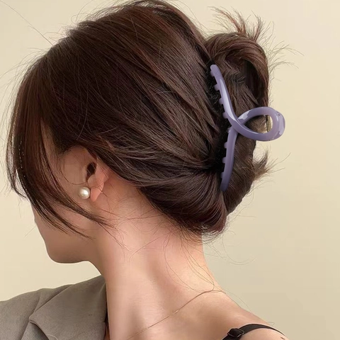 Grande Pinza per Capelli in PC Design Incrociato Colori Gelatina Fermaglio Antiscivolo Eleganti Accessori per Capelli da Donna Styling Quotidiano