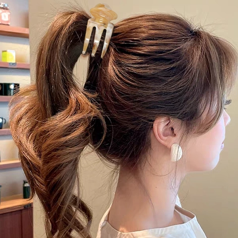 Elegante Haarklem ABS Marmerpatroon Octopusvorm Drietands Haarsluiting Styling Tool Voor Dames Dagelijks Haaraccessoire