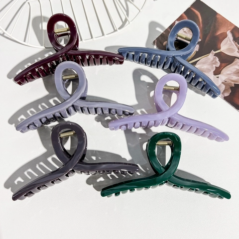 Grande Pinza per Capelli in PC Design Incrociato Colori Gelatina Fermaglio Antiscivolo Eleganti Accessori per Capelli da Donna Styling Quotidiano