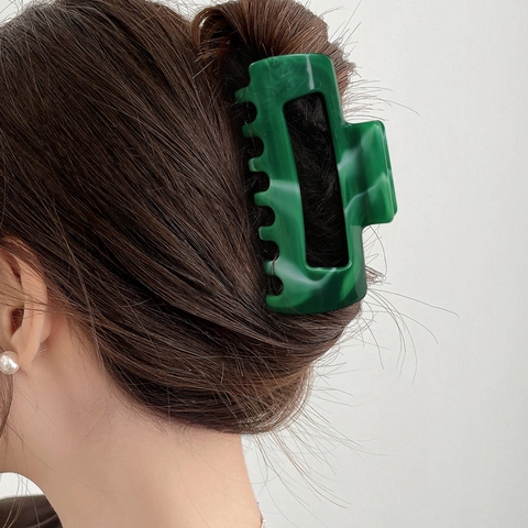 Marmormuster Rechteck Hohl Haarkralle Clip Große Geometrische PS Haarspange Für Damen Tägliche Mode Haar Styling Zubehör