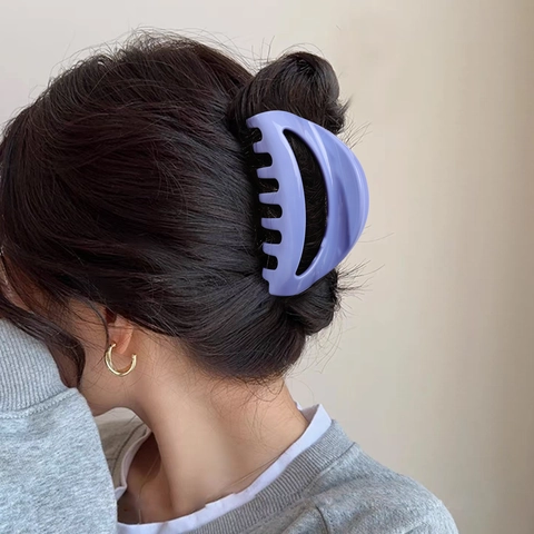 Molla per Capelli da Donna in Silicone Morbido a Mezzaluna Vuota Grande Pinza per Capelli Accessorio Semplice Geometrico per Capelli Spessi