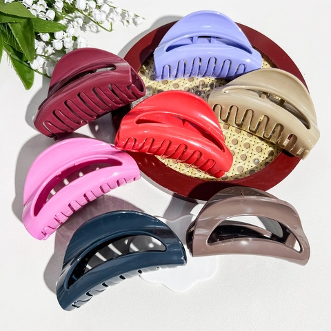 Molla per Capelli da Donna in Silicone Morbido a Mezzaluna Vuota Grande Pinza per Capelli Accessorio Semplice Geometrico per Capelli Spessi