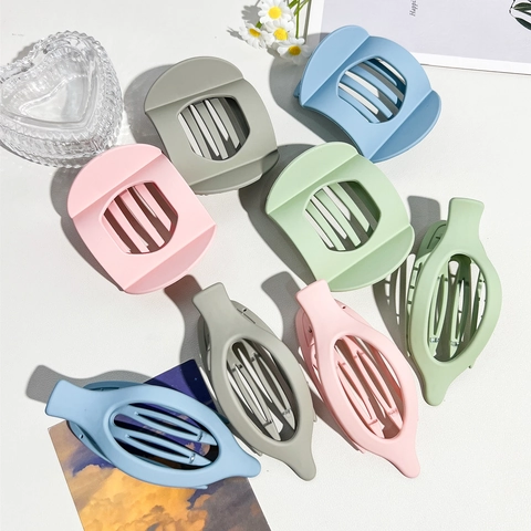 Large Matte Hair Claw Clip Plastic Simple Solid Color Ingot Oval Shape Hairpin For Women Daily Fashion Hair Accessories