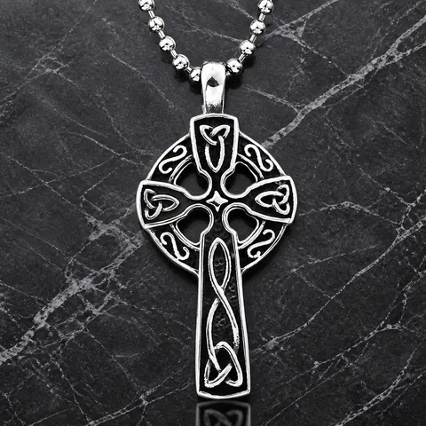 Retro Edelstahl Keltisches Kreuz Anhänger Für Herren Damen Poliert Keltischer Knoten Religiöser Anhänger Ohne Kette