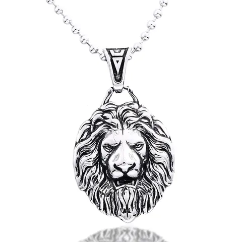 Vintage Edelstahl Löwenkopf Anhänger Ohne Kette Retro Punk Tier Charm Für Herren Cool Gothic Schmuck Zubehör