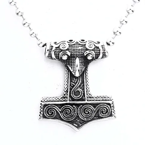 Ciondolo Martello di Thor in Acciaio Inossidabile Vichingo Mjölnir Corvo Nodo Collana Ciondolo per Uomo Mito Nordico Gioielli Gothic