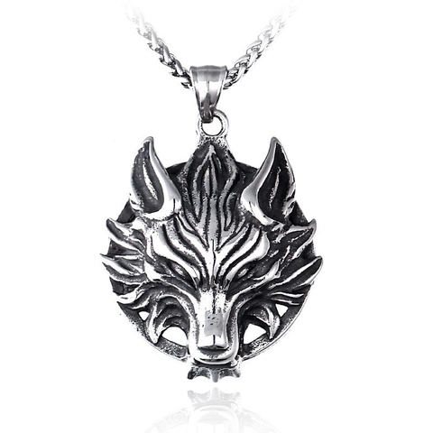 Wikinger Wolf Totem Anhänger Gotik Edelstahl Tierkopf Anhänger Retro Punk Schmuck Für Herren Anhänger Ohne Kette