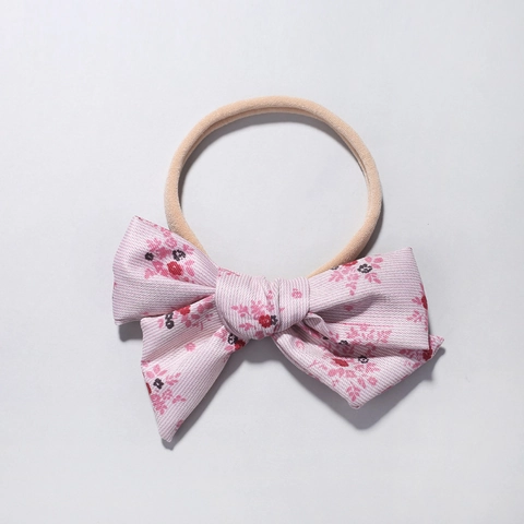 Fascia per Capelli Neonata con Fiocco Floreale in Nylon Morbido Elastico per Bambini Accessori per Capelli Stile Pastorale