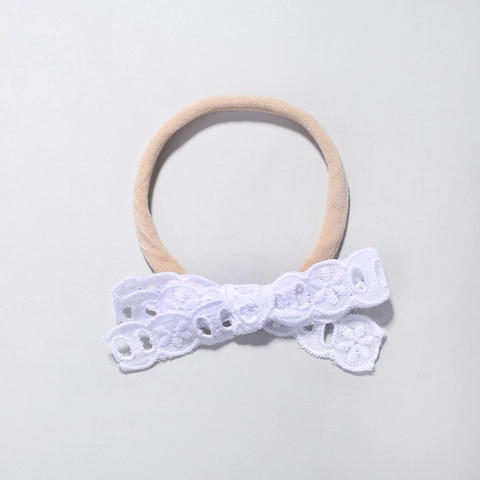 Süßes Baby Mädchen Spitzen Schleifen Haarband Elastisches Nylon Neugeborenen Stirnband Fotografie Requisite Prinzessinnenstil