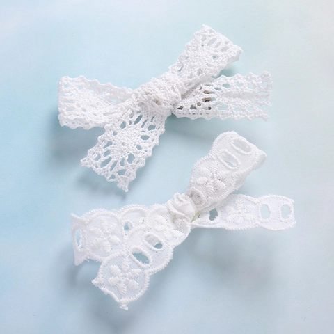 Mollette per Capelli con Fiocco in Pizzo per Neonata Bambina Fatte a Mano all'Uncinetto Floreali Accessori per Capelli Vintage