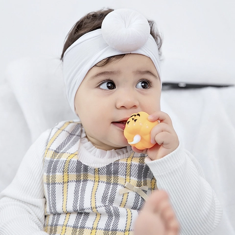 Soft Nylon Elastic Baby Headband With Donut Knot Turban Style Infant Toddler Knitted Hair Accessories For Kids Girls Hairband