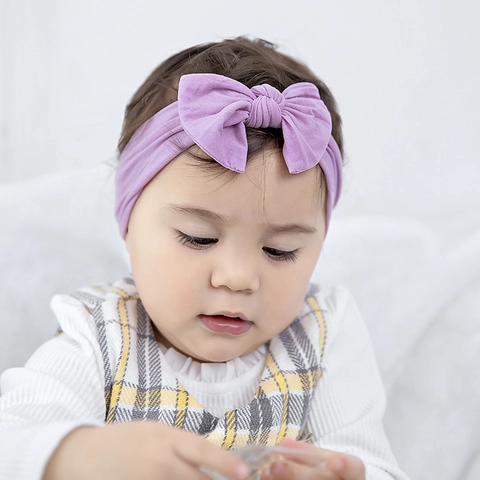 Diadema de Nylon para Bebés y Niños Deportiva Elástica Suave de Punto con Lazo Turbante para Bebés Accesorios para el Cabello