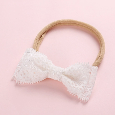 Spitze Schleife Baby Stirnband Weich Elastisch Nylon Haarband Für Säuglinge Neugeborene Kleinkinder Süß Haarschmuck Fotografie Requisiten