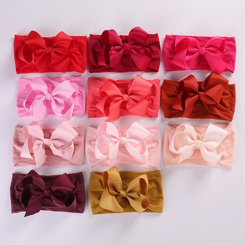 Baby Bogen Stirnband Grosgrain Band Große Schleife Weiche Elastische Nylon Haarband Kinder Kleinkind Haarschmuck Süßes Foto Requisite