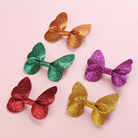 Fermagli per Capelli a Farfalla Glitterati per Ragazze Clip a Becco d'Anatra 3D Luccicanti Accessori per Capelli Bambini Accessorio per Feste